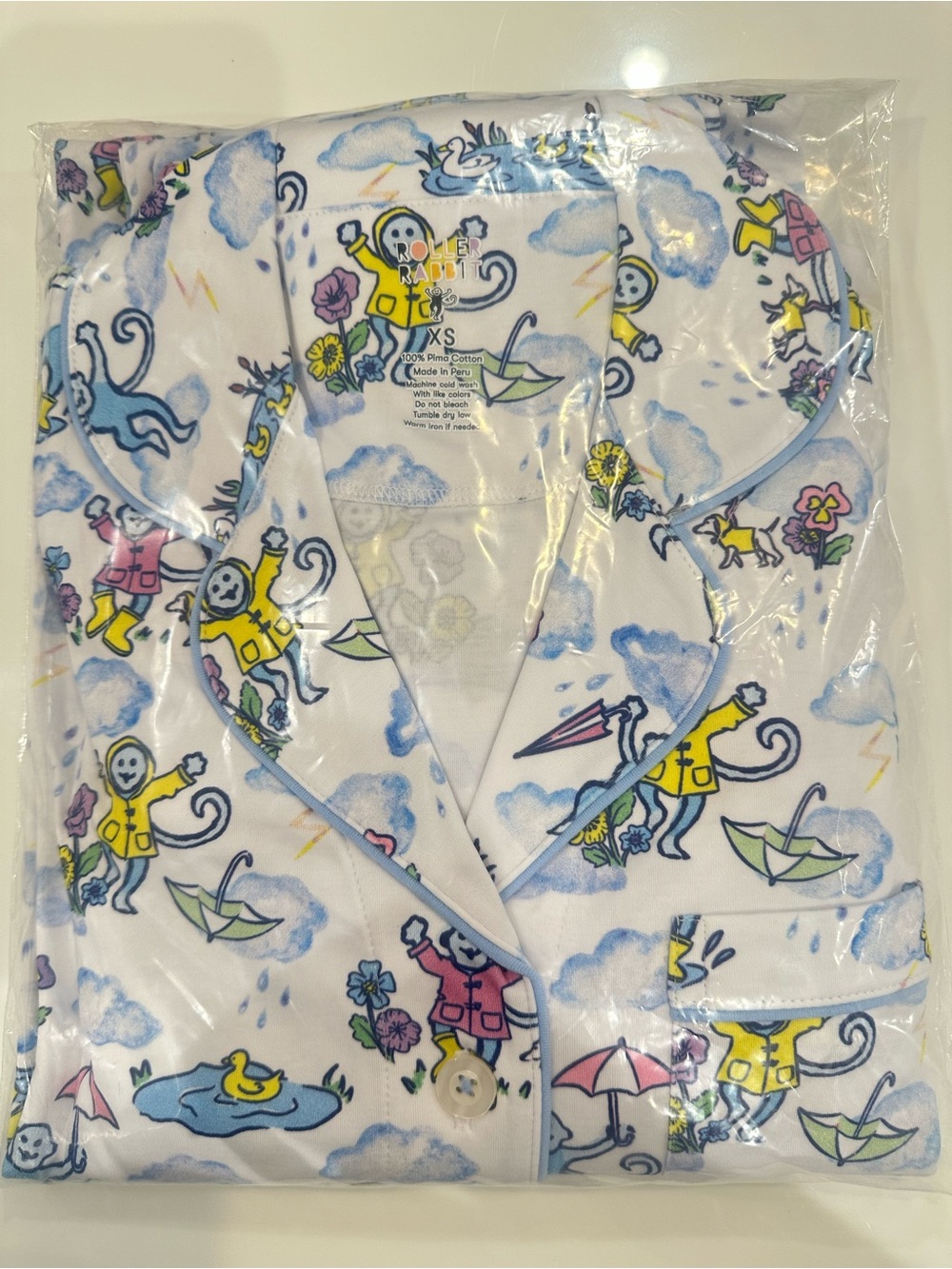 Roller Rabbit April Shower Long Sleeve Polo Pajama Set